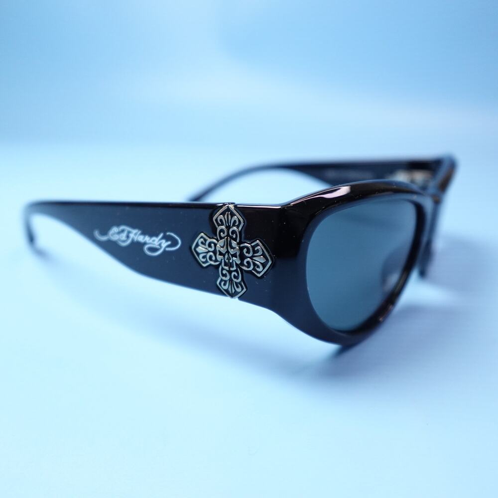 Ed Hardy Sunglasses Iron Cross Black 100% UV Protection - Picture 8 of 16